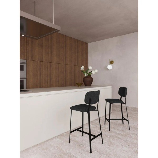 Ciemnoszare tapicerowane hokery zestaw 2 szt. (wysokość siedziska 68,5 cm) Alison – Actona-image-1
