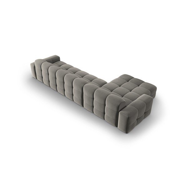 Szary aksamitny narożnik (lewostronny) Kendal – Micadoni Home-image-4