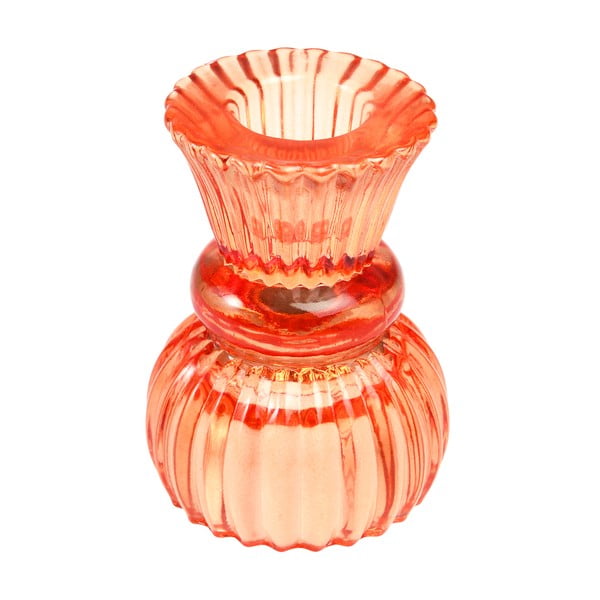 Niski pomarańczowy szklany świecznik – Rex London-image-1