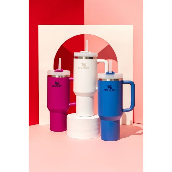 Biały termos ze słomką ze stali nierdzewnej 1,18 l Quencher H2.0 FlowState Tumbler Frost – Stanley-image-3