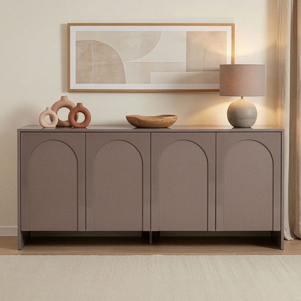 Szarobrązowa komoda 180x80x45 cm Arlen  – Kalune Design-image-1