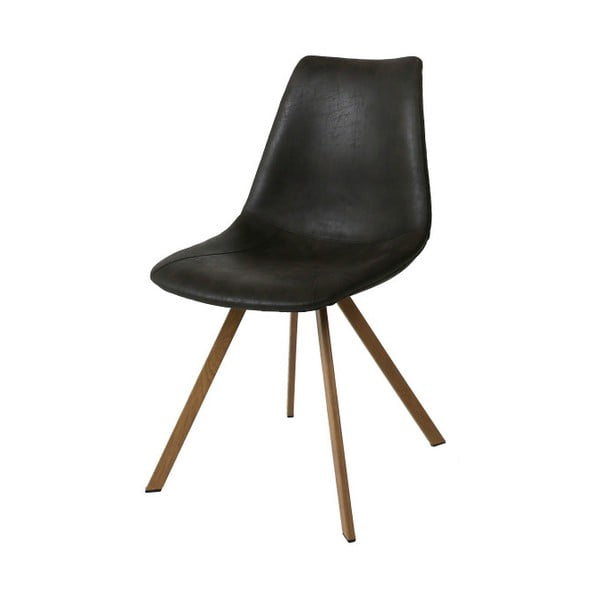 Czarne krzesło z brązowymi nogami Canett Zobel