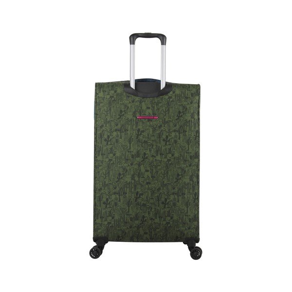 Zielona walizka z 4 kółkami Lulucastagnette Teddy Bear, 71 l-image-2