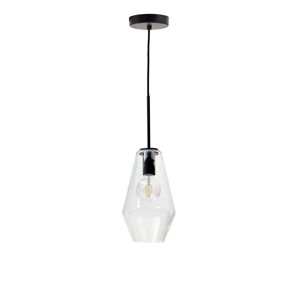 Czarna lampa wisząca ze szklanym kloszem ø 17 cm Mao – Kave Home