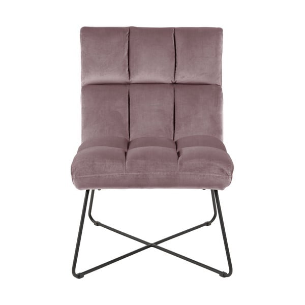 Różowy aksamitny fotel Alba – Actona-image-2