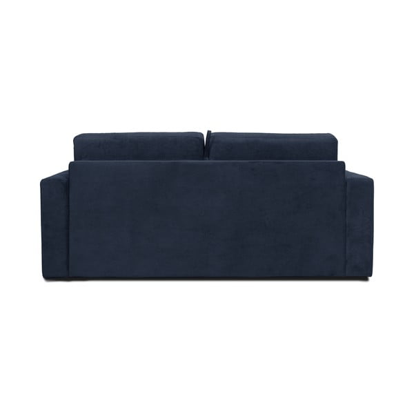 Ciemnoniebieska sztruksowa sofa rozkładana Scandic Elbeko-image-3