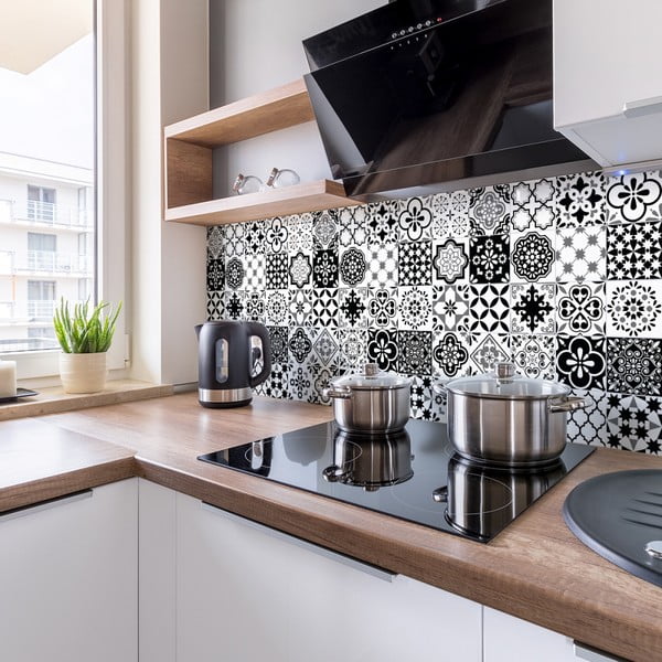 Zestaw 9 naklejek ściennych Ambiance Cement Tiles Alexia, 10x10 cm-image-1