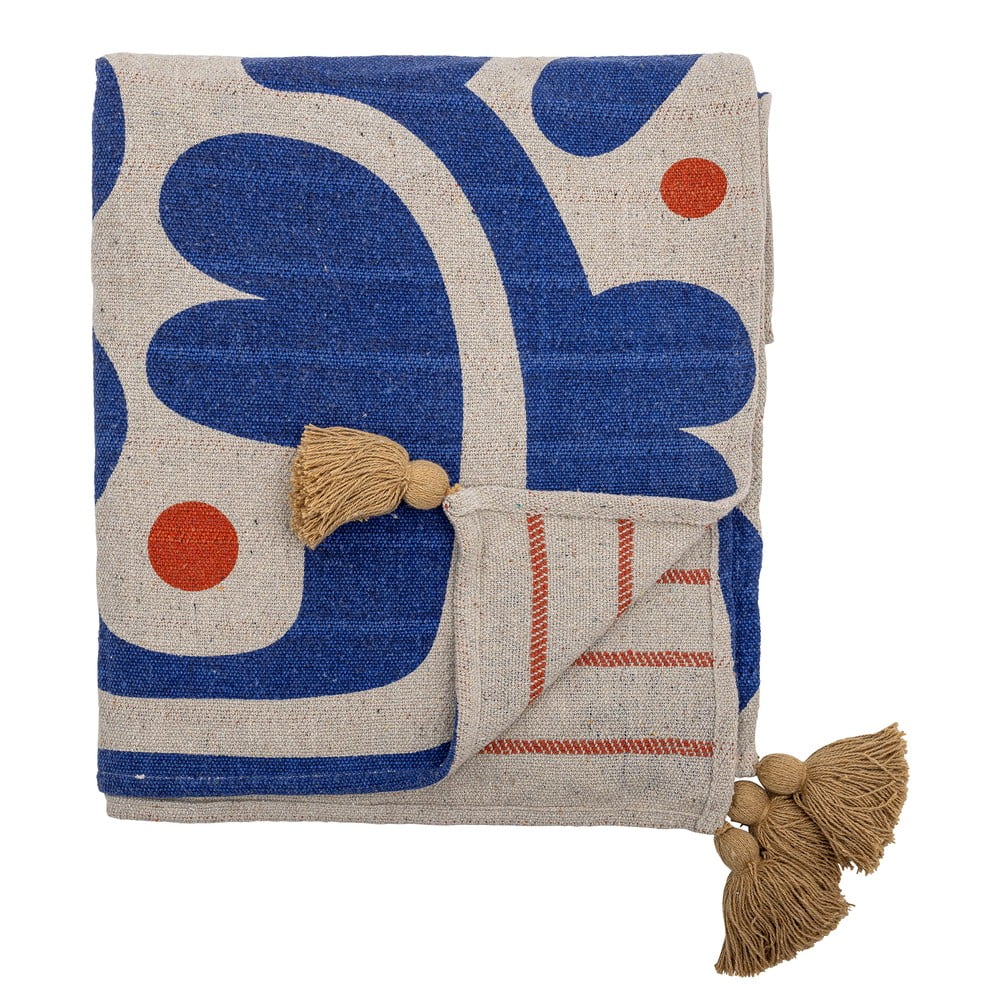 Niebieski koc 130x160 cm Eviaya – Bloomingville