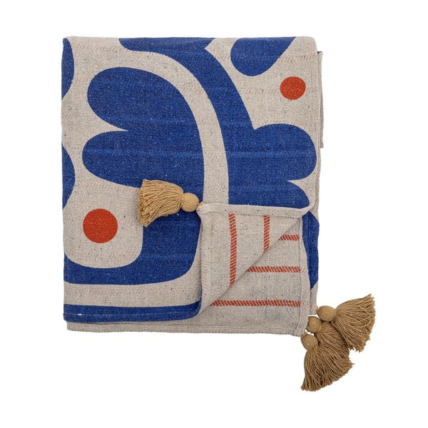 Niebieski koc 130x160 cm Eviaya – Bloomingville