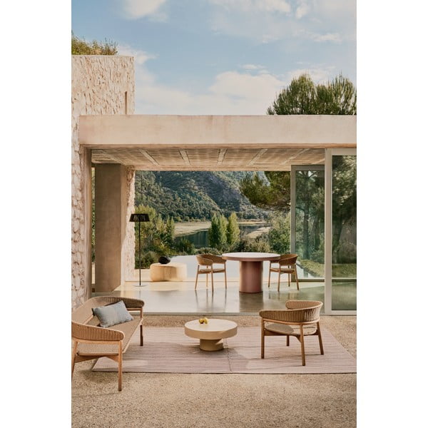 Beżowo-naturalna sofa ogrodowa z litego drewna akacjowego Arinella – Kave Home-image-1