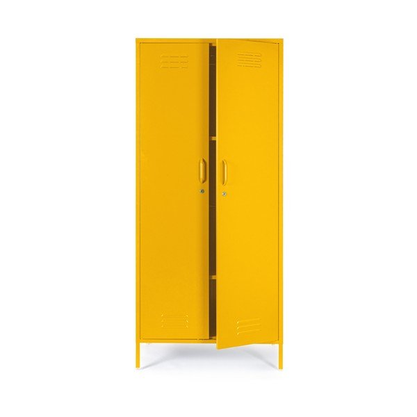 Żółta metalowa szafka z zamkiem 80x185x50 cm Cambridge – Yes Everyday-image-3