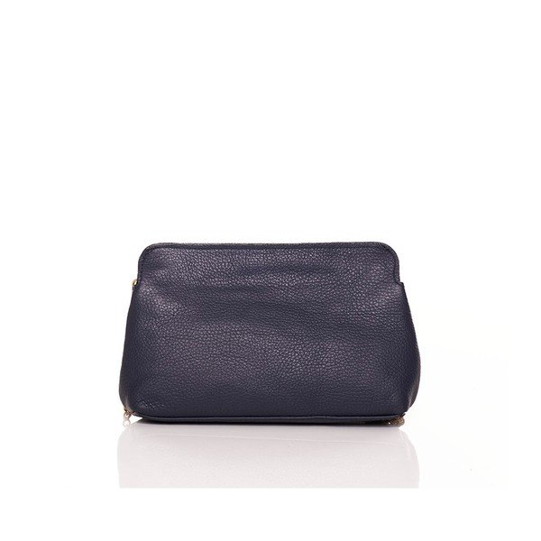 Skórzana torebka Federica Bassi Envelope Navy-image-3