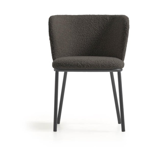 Czarny tapicerowany fotel jadalniany Ciselia – Kave Home-image-4