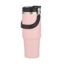 Jasnoróżowa podróżna butelka ze stali nierdzewnej 1 l Eco – Ladelle