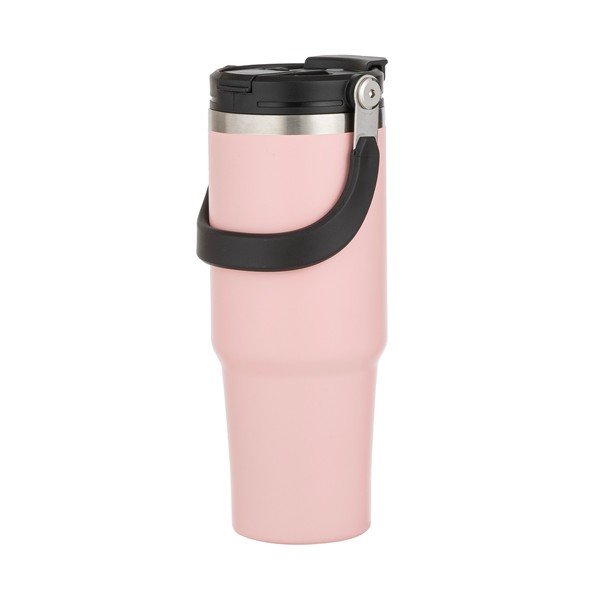 Jasnoróżowa podróżna butelka ze stali nierdzewnej 1 l Eco – Ladelle