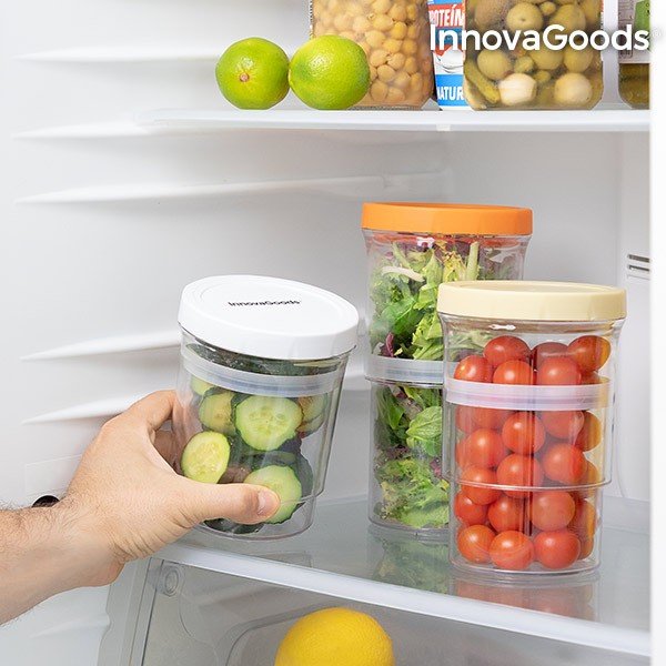 Zestaw 3 sztaplowanych pojemników na żywność InnovaGoods-image-3