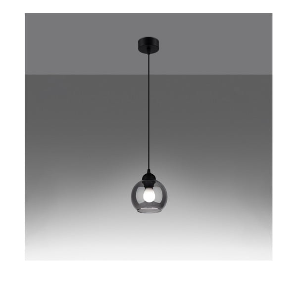 Czarna lampa wisząca ø 15 cm Grande – Sollux-image-2
