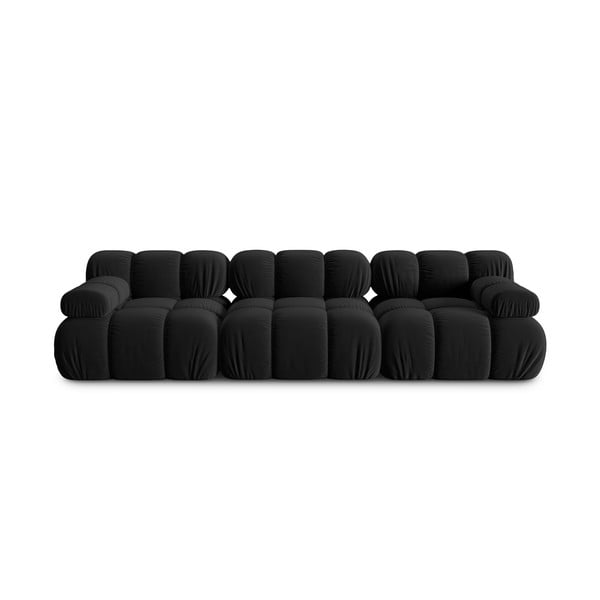 Czarna aksamitna sofa 282 cm Bellis – Micadoni Home