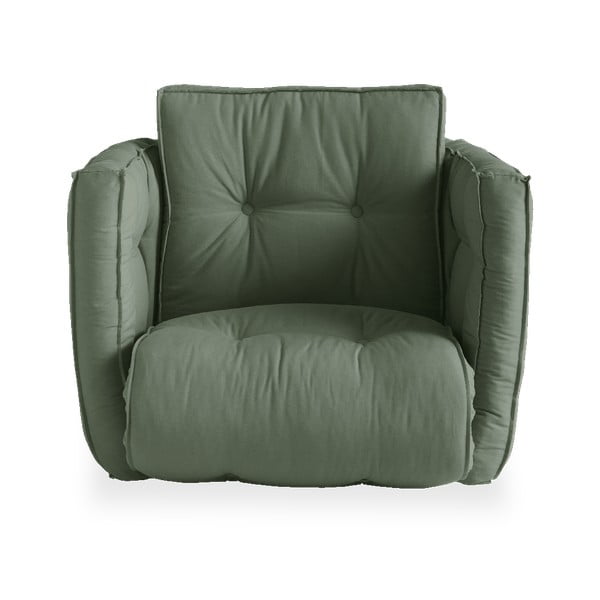 Rozkładany fotel z zielonym obiciem Karup Design Dice Olive Green