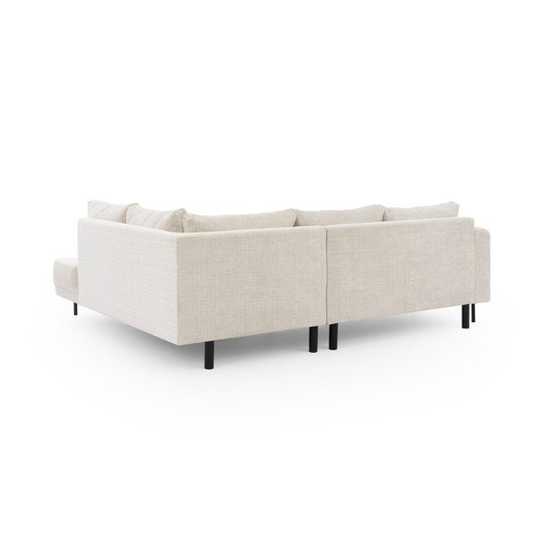 Beżowy narożnik z tkaniny szenilowej (prawostronny/w kształcie litery L) Mauris  – Ropez-image-3