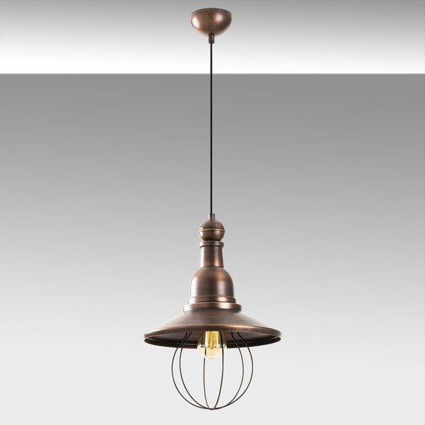 Czarna metalowa lampa wisząca w kolorze miedzi Opviq lights Dariea-image-1