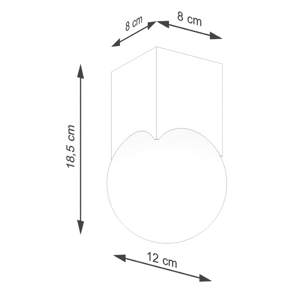 Lampa sufitowa w naturalnym kolorze ze szklanym kloszem 12x12 cm Rayer – Sollux (zdjęcie 4)
