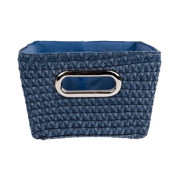 Niebieski koszyk Wenko Bamboo Chromo, szer. 28 cm-image-1