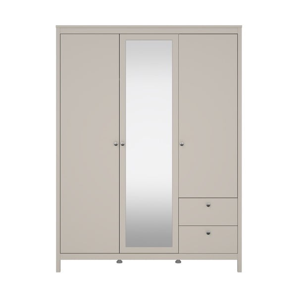 Szarobeżowa szafa z lustrem 150x199x58 cm Madrid – Tvilum-image-2