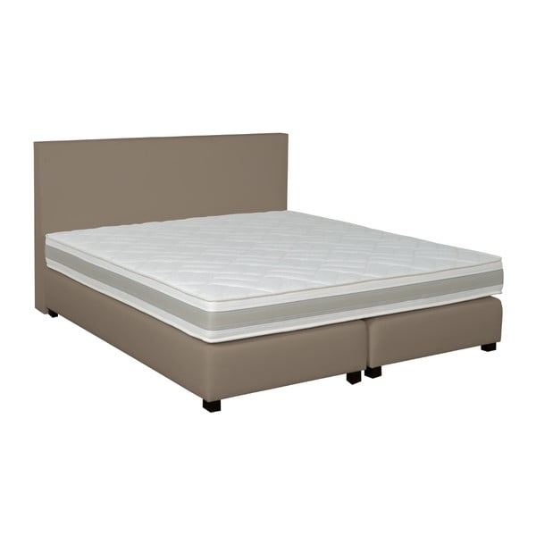 Szaro-beżowe łóżko kontynentalne Revor Deco, 140x200 cm
