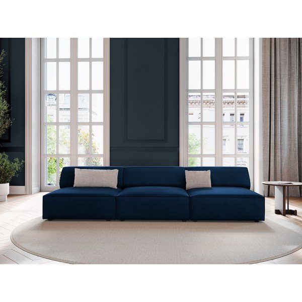 Ciemnoniebieska aksamitna sofa 240 cm Jodie – Micadoni Home-image-1
