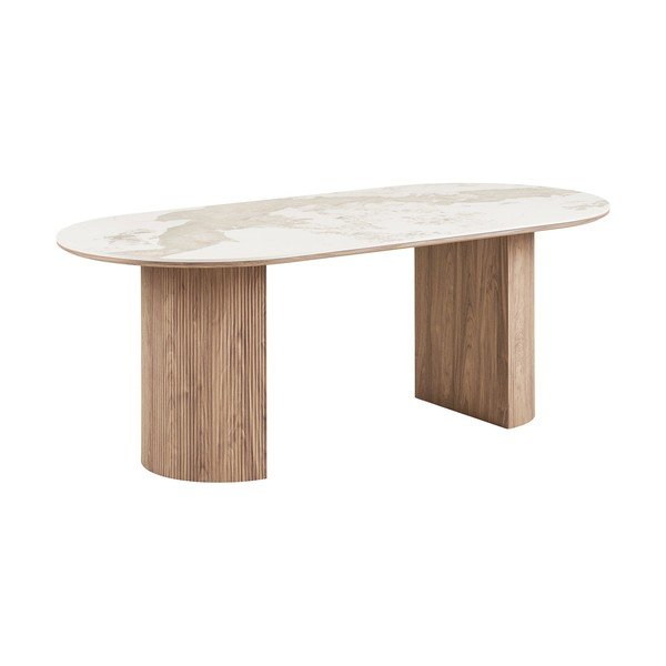 Stół z blatem w dekorze marmuru 100x210 cm Athens – House Nordic-image-2