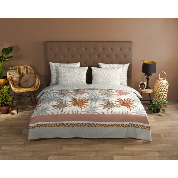 Biało-jasnoszara bawełniana pościel jednoosobowa 140x200 cm – Good Morning-image-1