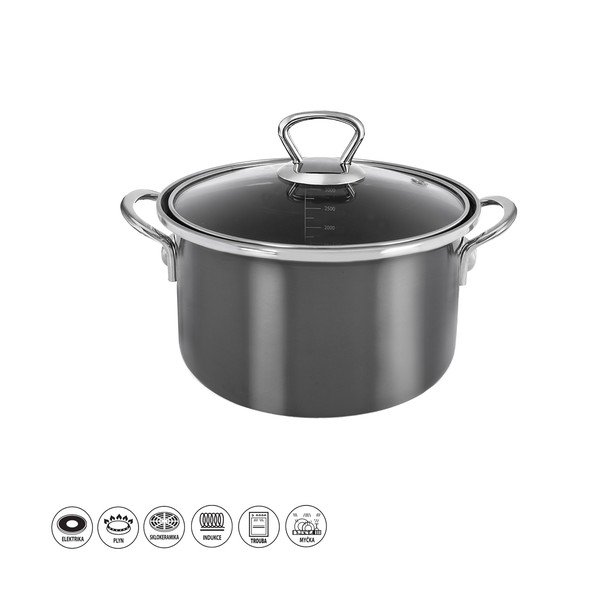 Garnek emaliowany z pokrywką 3,25 l Metalic – Orion-image-4