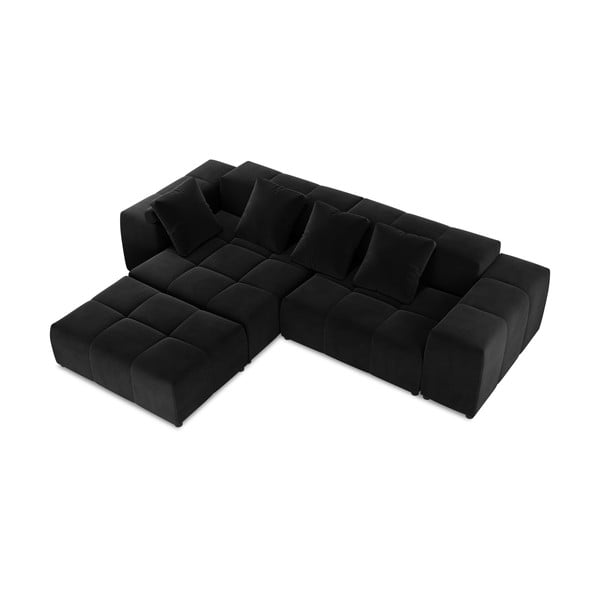 Czarny aksamitny narożnik (róg zmienny) Rome Velvet – Cosmopolitan Design-image-3