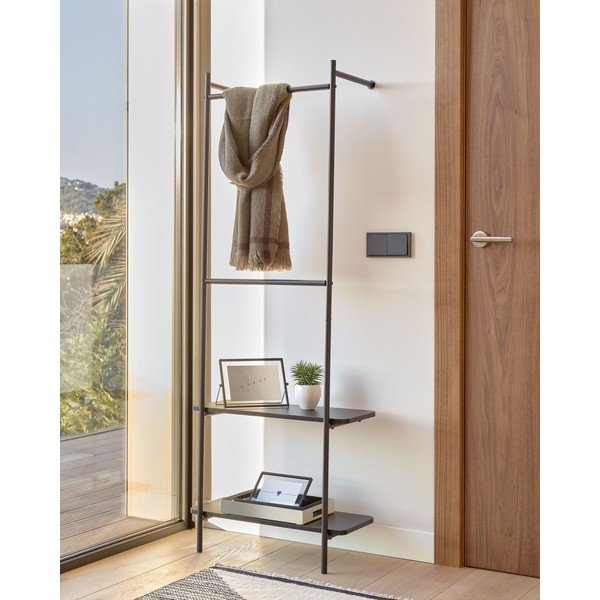 Czarny metalowy zestaw ścienny do przedpokoju Kave Home Galatia-image-1