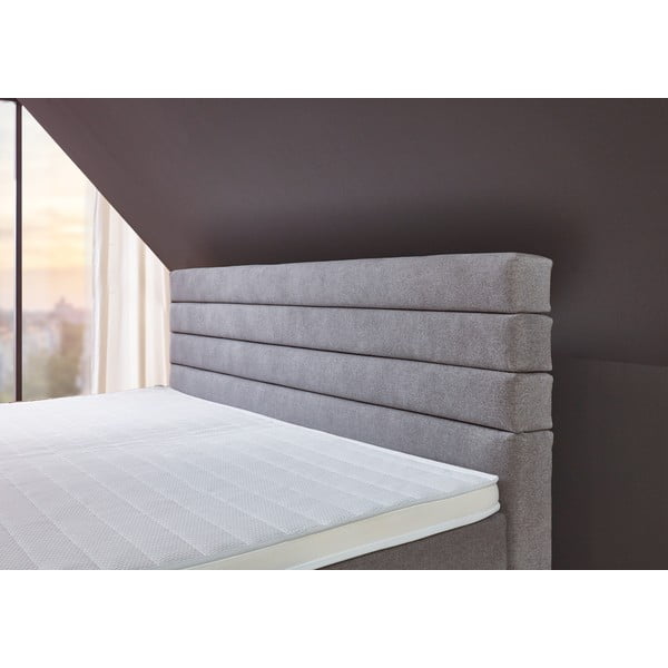 Szare łóżko boxspring 180x200 cm Kokomo – Rojaplast-image-3