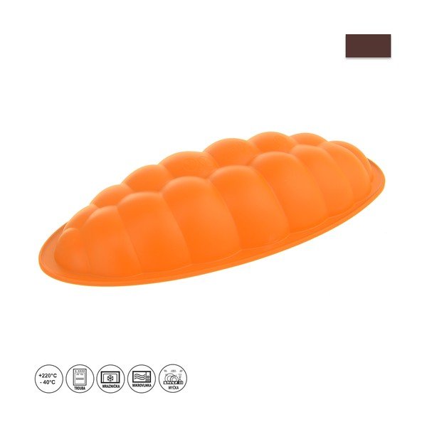 Pomarańczowa silikonowa forma na chałkę Orion Twist, 38x15 cm-image-1