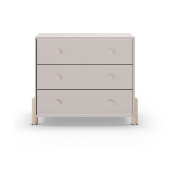 Kremowa niska komoda dziecięca z litego drewna sosnowego 90x80 cm Enola – Marckeric