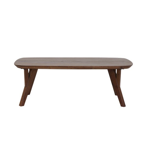 Stolik z litego drewna akacjowego w ciemnym naturalnym kolorze 65x120 cm Quenza – Light & Living-image-3