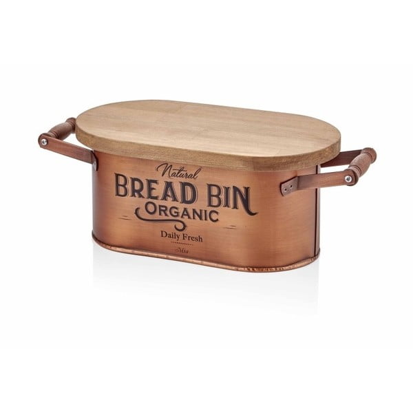 Pojemnik na chleb w miedzianej barwie The Mia Bread, dł. 41 cm
