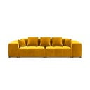 Żółta aksamitna sofa 320 cm Rome Velvet – Cosmopolitan Design