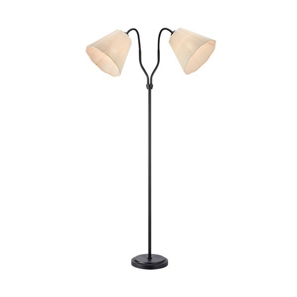 Czarna/beżowa lniana lampa stojąca z elastyczną konstrukcją (wysokość 149 cm) Veya – Markslöjd