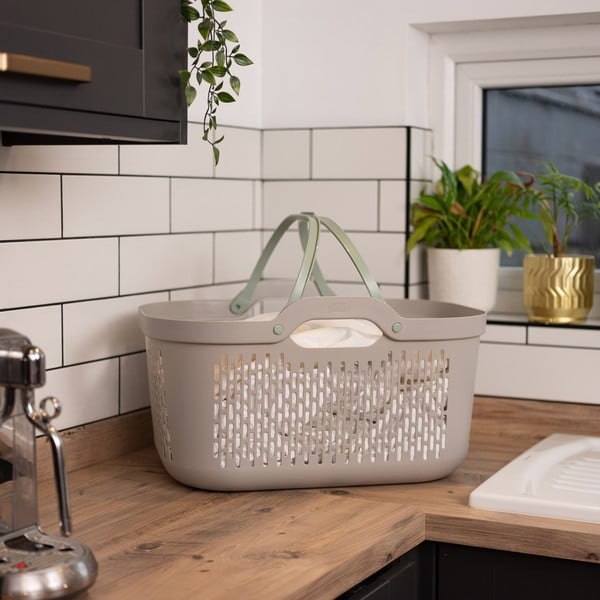 Jasnobrązowy plastikowy kosz na pranie 45 l – Addis-image-2