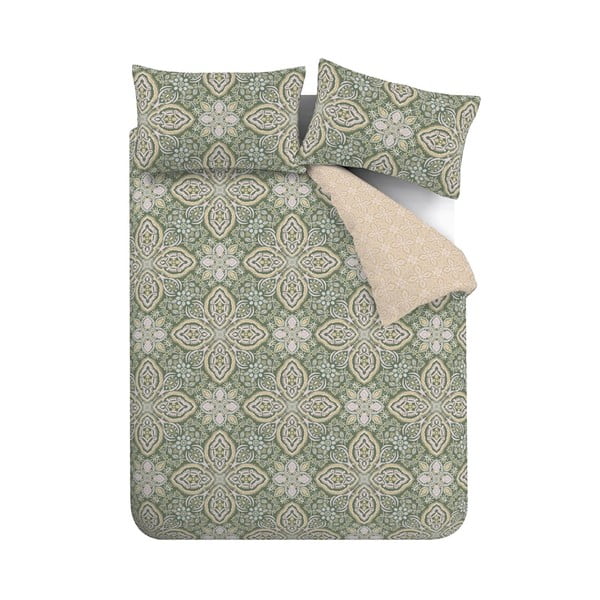 Zielono-beżowa pościel dwuosobowa 200x200 cm Alba Geo – Pineapple Elephant