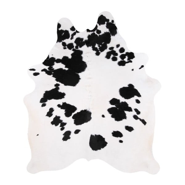 Czarno-biały dywan z prawdziwej skóry Arctic Fur Nero Creamy, 182x161 cm
