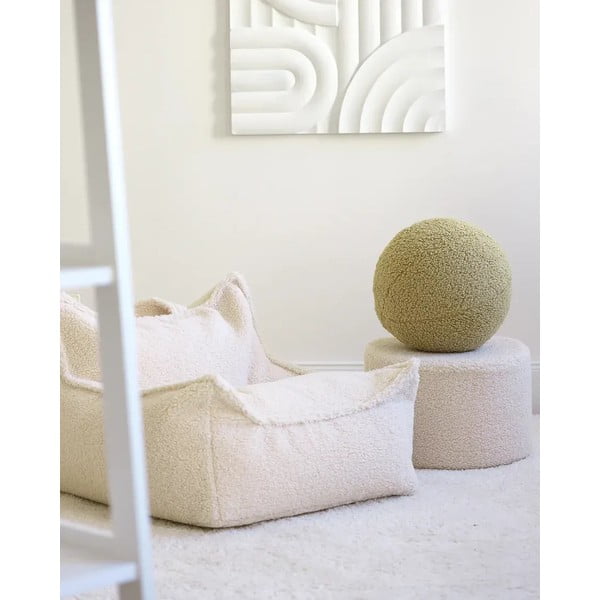 Zielona poduszka na sofę dziecięcą z materiału bouclé Ball – Wigiwama-image-4
