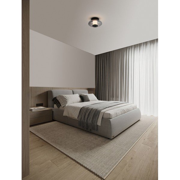 Szklana lampa sufitowa LED ze ściemniaczem w kolorze matowej czerni Ballet – Nova Luce-image-1