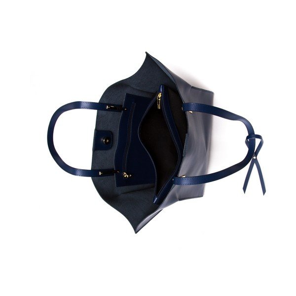 Skórzana torebka Tote 388 Blu-image-3