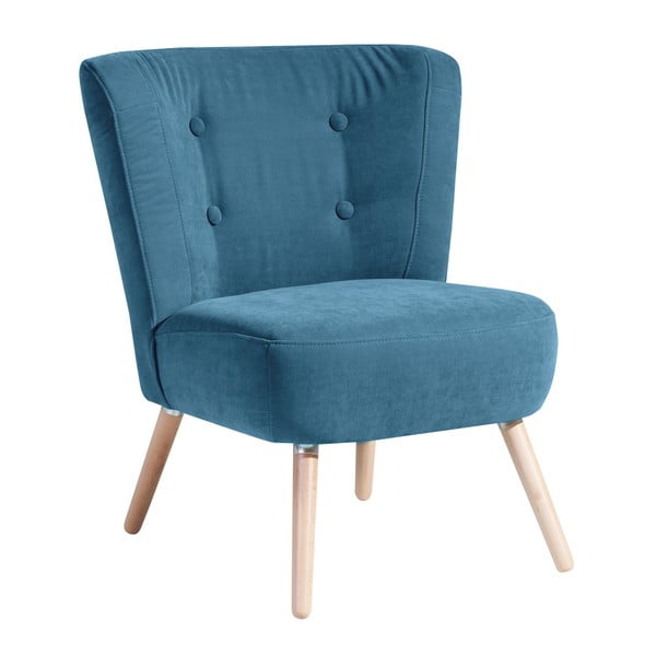 Niebieski fotel Max Winzer Neele Velor