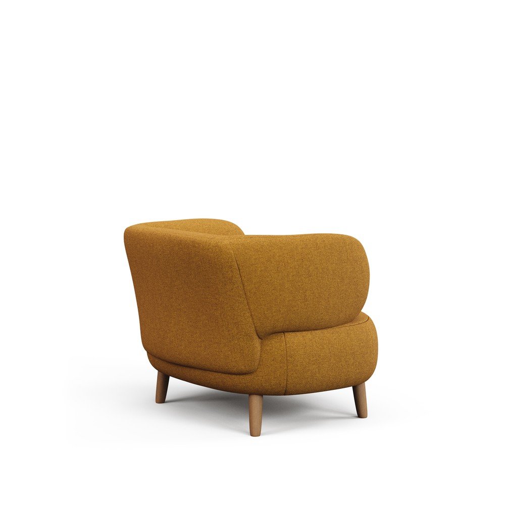 Musztardowy fotel z materiału bouclé Luisa – Kave Home (zdjęcie 3)